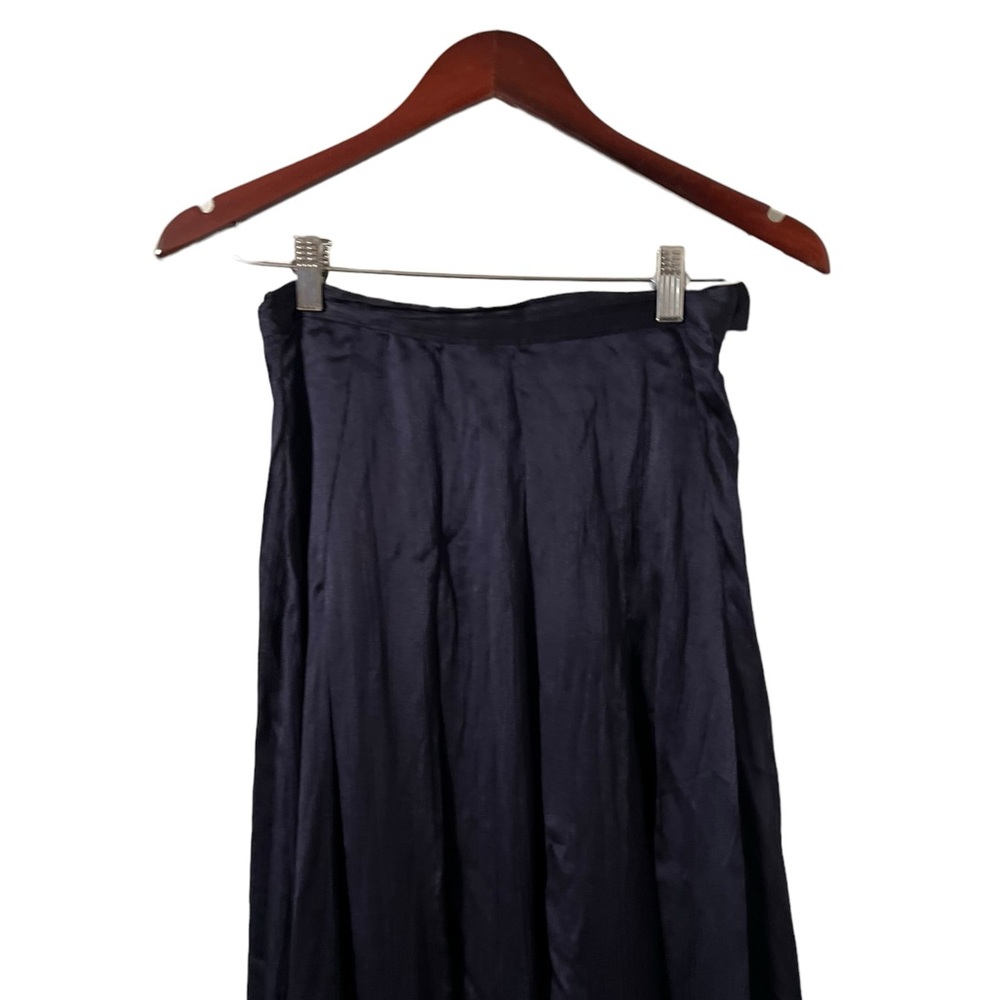 L’AGENCE Navy Pleated Slit Maxi Skirt - Picture 6 of 10